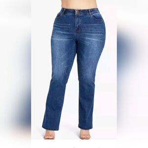 Morgan & Walker Curvy 16W Embroidery Bootcut Jeans Stretchy 6431KERB2X PANTS